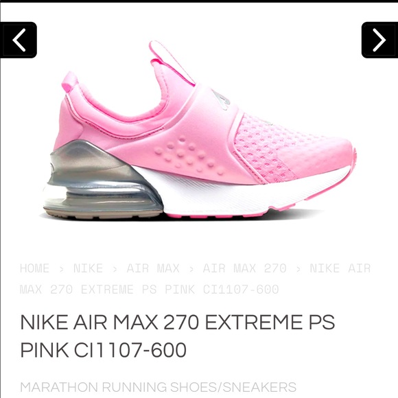 New Nike Air Max 270 Extreme PS PINK CI1107-600 - Picture 1 of 8